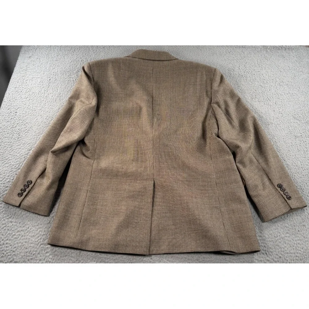 Brooks Brothers 346 Blazer Men's 44S Brown Houndstooth Wool Single Breasted Coat